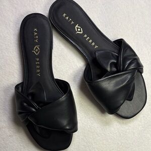 Katy Perry Collections Black Knotted Slide Sandals